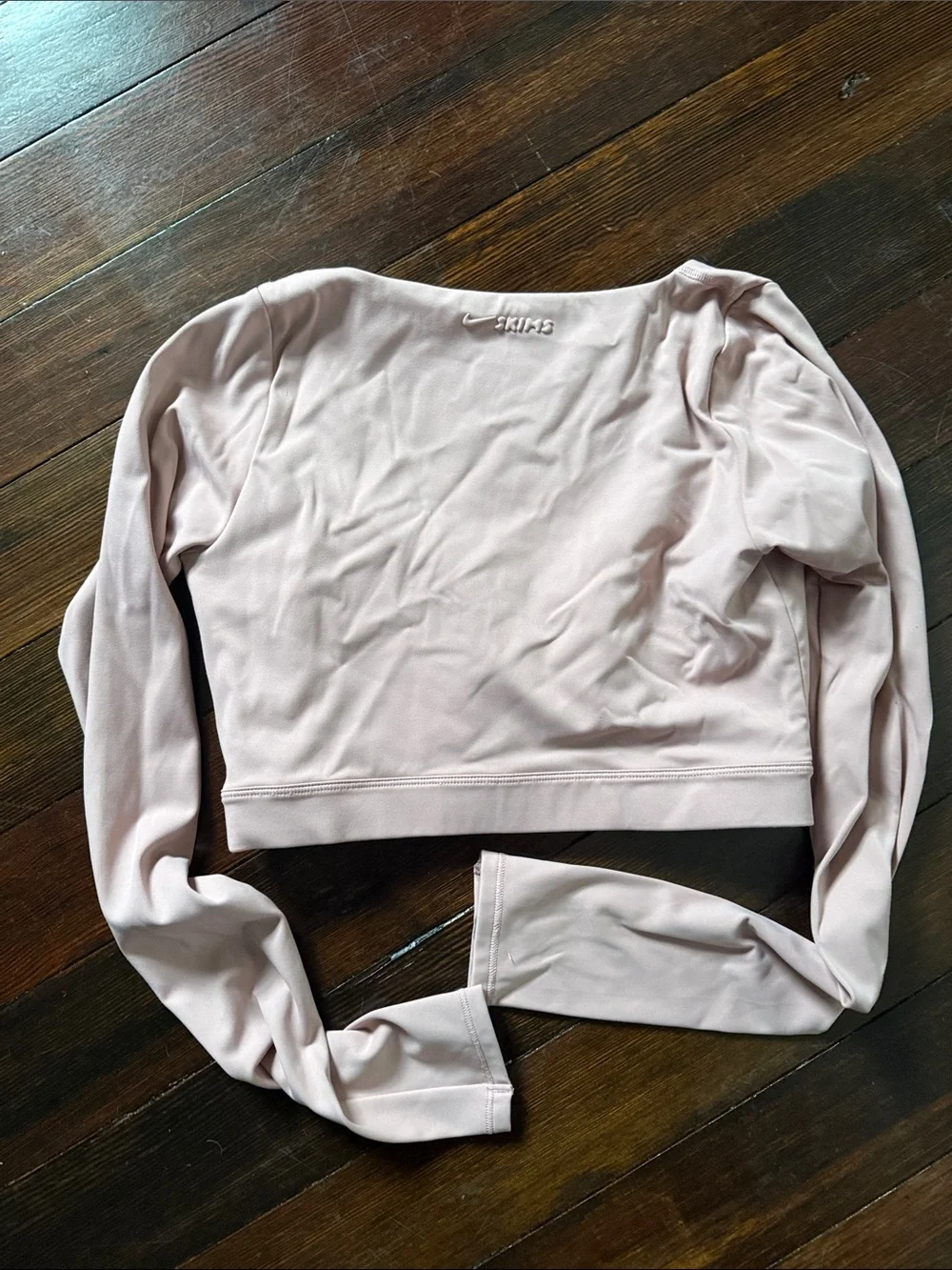 SKIMS Blush Wrap Long Sleeve Crop Top